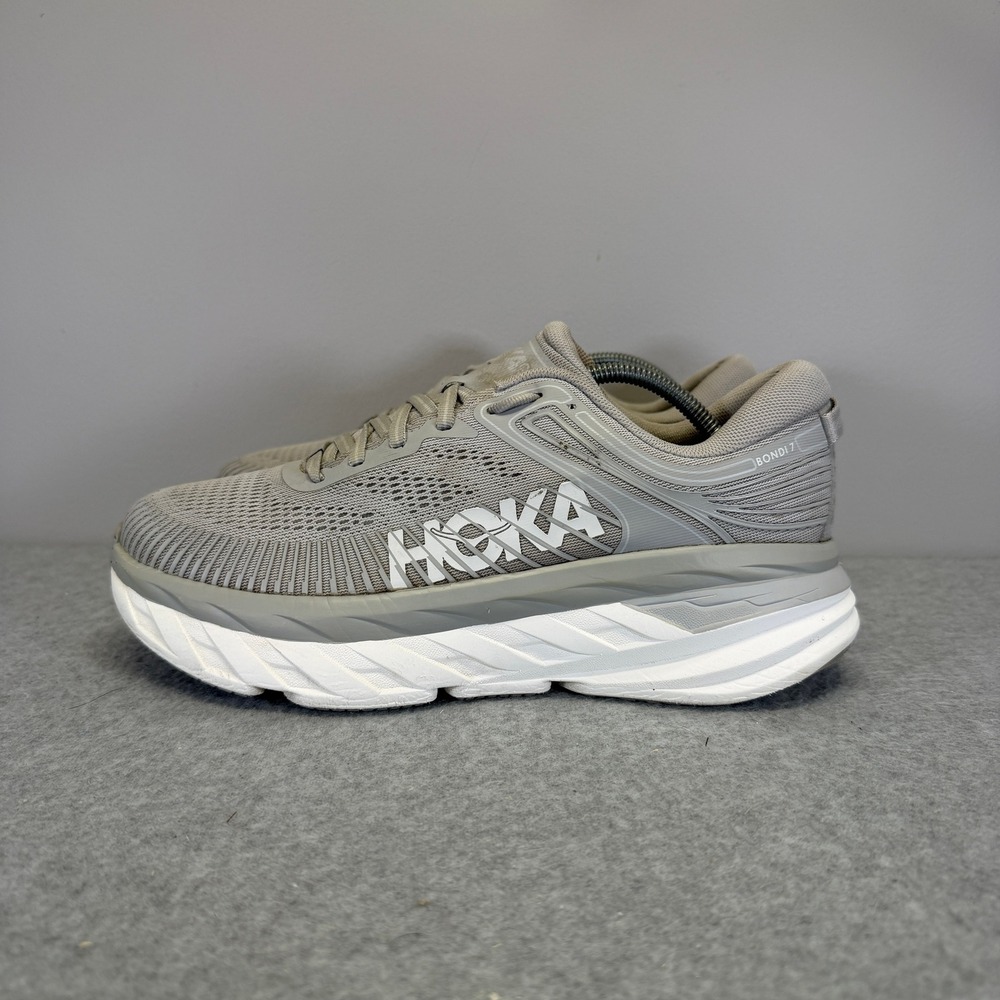 Hoka Bondi 7 Womens Shoes Size 8.5 Grey Comfort Running Sneakers 1110519 HST